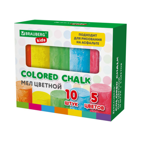 Мел цветной BRAUBERG KIDS, набор 10 штук Мел цветной BRAUBERG KIDS, набор 10 штук
