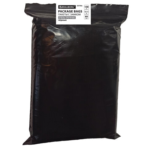 Прочные пакеты ZIP-LOCK BRAUBERG, комплект 100 шт Прочные пакеты ZIP-LOCK BRAUBERG, комплект 100 шт