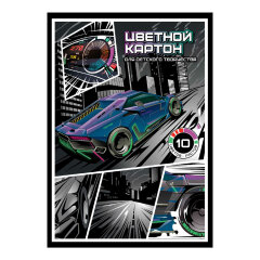 Цветной картон, А4, 10 л, папка с клапанами, ФЕНИКС+ Цветной картон, А4, 10 л, папка с клапанами, ФЕНИКС+