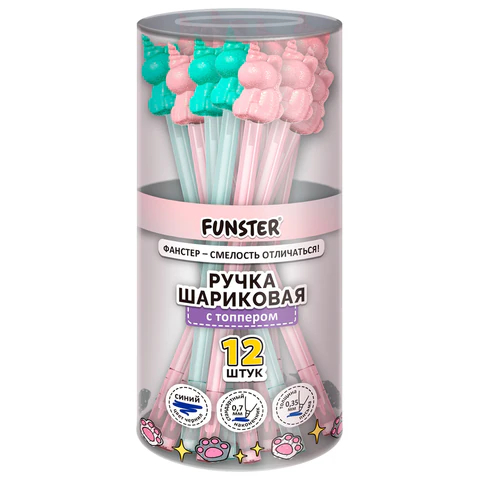 Ручка с топпером с блёстками FUNSTER (ФАНСТЕР) ″SHINY MIX″ Ручка с топпером с блёстками FUNSTER (ФАНСТЕР) ″SHINY MIX″