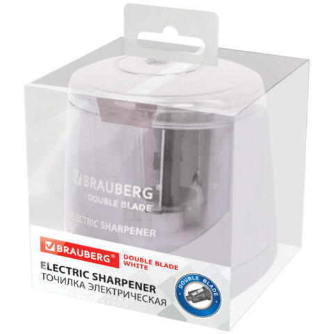 Точилка электрическая BRAUBERG DOUBLE BLADE WHITE Точилка электрическая BRAUBERG DOUBLE BLADE WHITE