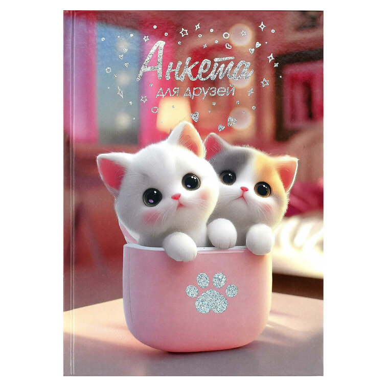 Анкета для друзей, формат А5, 145х205 мм, 128 листов, твёрдый переплёт 7БЦ, глянцевая ламинация, тиснение фольгой Анкета для друзей, формат А5, 145х205 мм, 128 листов, твёрдый переплёт 7БЦ, глянцевая ламинация, тиснение фольгой