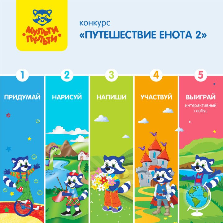 «Путешествие Енота 2» - новый конкурс от Мульти-Пульти «Путешествие Енота 2» - новый конкурс от Мульти-Пульти