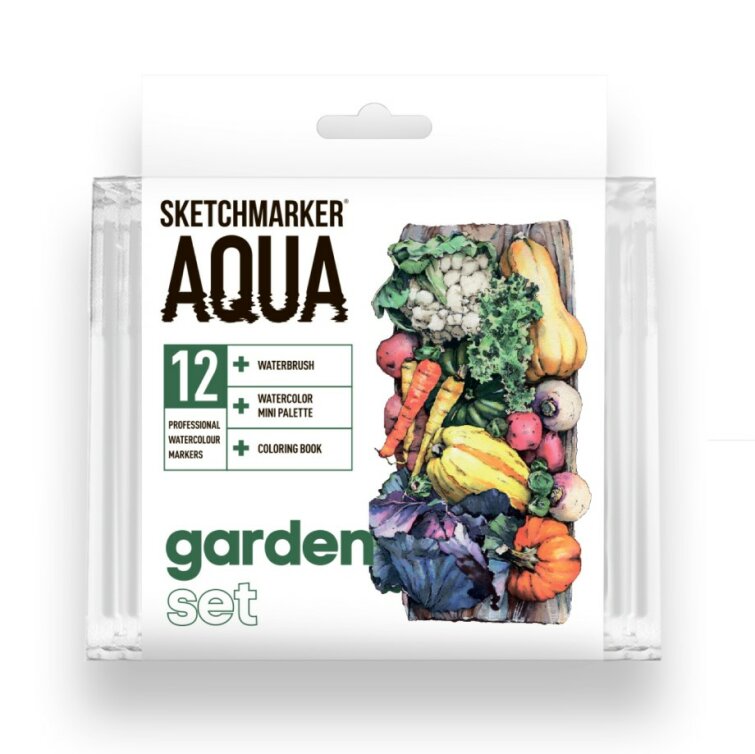 Набор акварельных маркеров SKETCHMARKER Aqua 12 Garden Set − «Сад» Набор акварельных маркеров SKETCHMARKER Aqua 12 Garden Set − «Сад»
