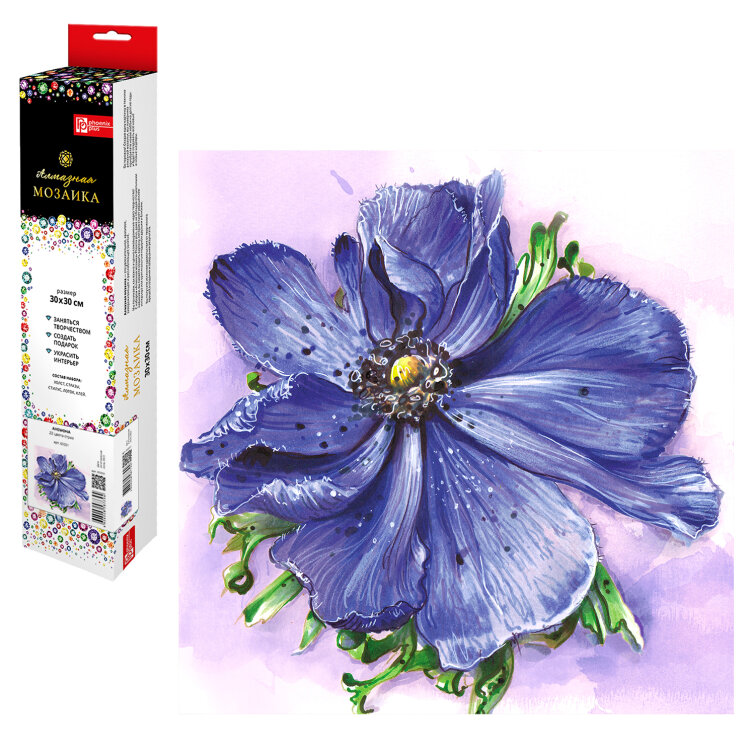 Алмазная мозаика, АНЕМОНА, 30*30 см Алмазная мозаика, АНЕМОНА, 30*30 см