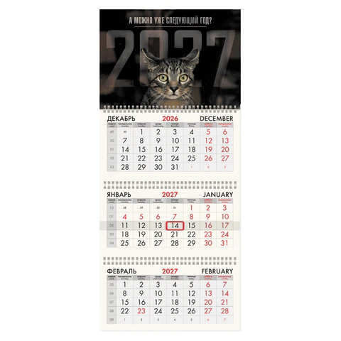 Календарь квартальный BRAUBERG FUN, ″Sad cat″ Календарь квартальный BRAUBERG FUN, ″Sad cat″