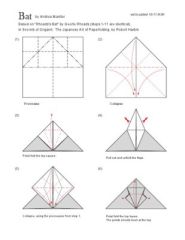 Летучая мышь оригами из бумаги — пошаговая схема