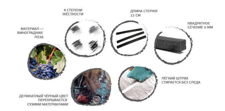 ГАММА: новинки серии «Студия» — прессованный и виноградный уголь ГАММА: новинки серии «Студия» — прессованный и виноградный уголь