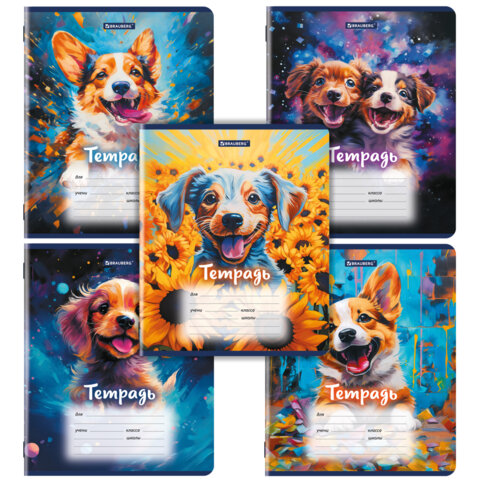 Тетрадь BRAUBERG DOGS, линия 12 листов Тетрадь BRAUBERG DOGS, линия 12 листов