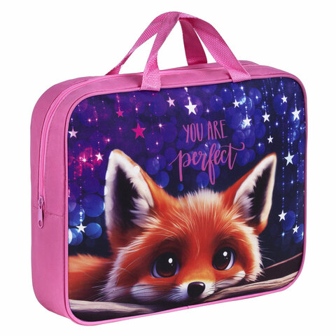 Папка на молнии с ручками BRAUBERG, ″Cute fox″ Папка на молнии с ручками BRAUBERG, ″Cute fox″