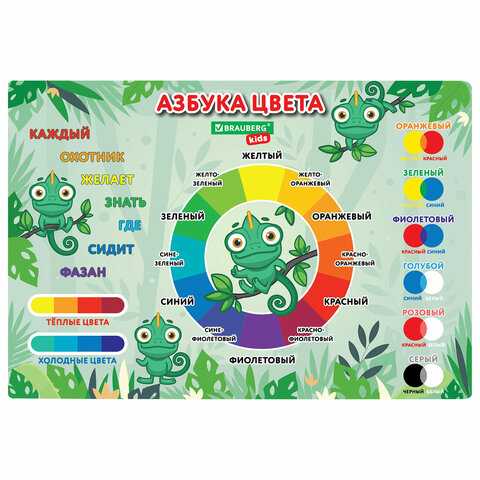 Настольное покрытие BRAUBERG KIDS, ″Color map″ Настольное покрытие BRAUBERG KIDS, ″Color map″