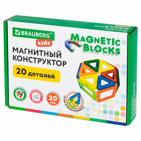 Магнитный конструктор, BRAUBERG KIDS Магнитный конструктор, BRAUBERG KIDS