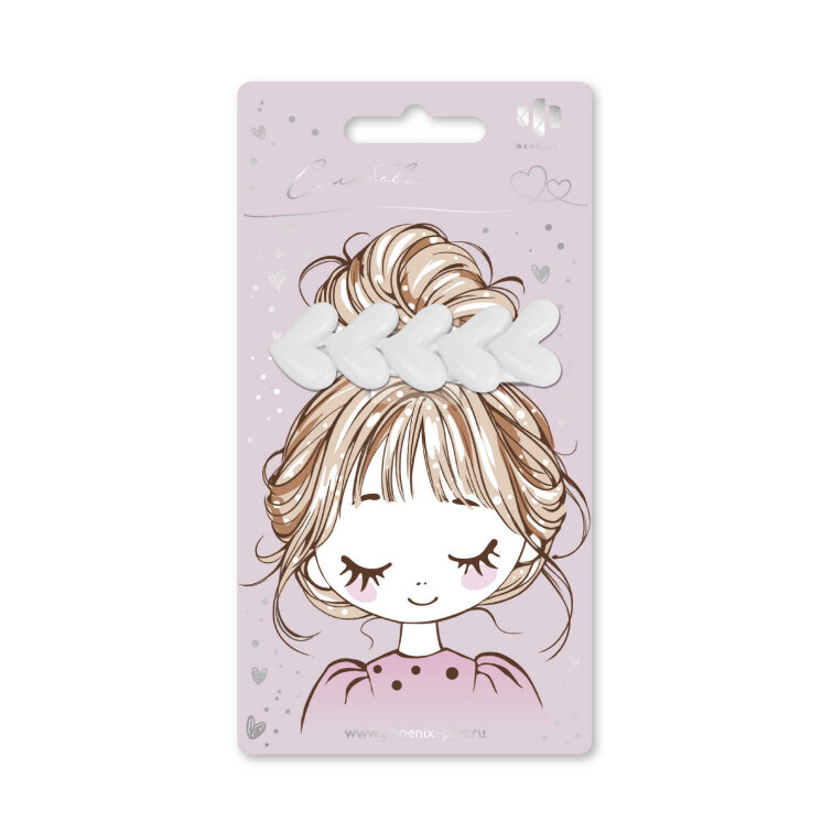 Заколка для волос «зажим» Феникс+, 1 шт., 6,7 см, белый, подложка из мелованного картона + ПЭТ-пакет с европодвесом Заколка для волос «зажим» Феникс+, 1 шт., 6,7 см, белый, подложка из мелованного картона + ПЭТ-пакет с европодвесом