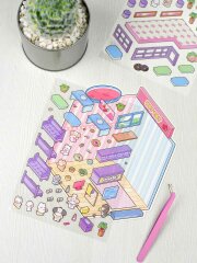 Наклейки-румбокс д/создания миниатюрных сцен: наклейки (2 л.), поле для наклеивания (1 л.) в наборе, размер листа 130х180 мм, кол-во наклеек 60+, полноцветная печать Наклейки-румбокс д/создания миниатюрных сцен: наклейки (2 л.), поле для наклеивания (1 л.) в наборе, размер листа 130х180 мм, кол-во наклеек 60+, полноцветная печать