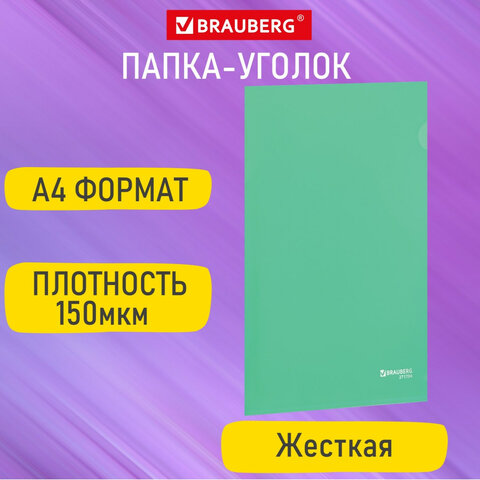 Папка-уголок жесткая BRAUBERG EXTRA, формат А4 Папка-уголок жесткая BRAUBERG EXTRA, формат А4