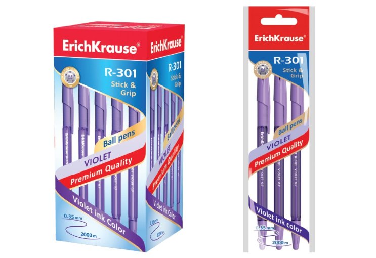 ����� ��������� ErichKrause R-301 VIOLET 0.7 Stick&Grip