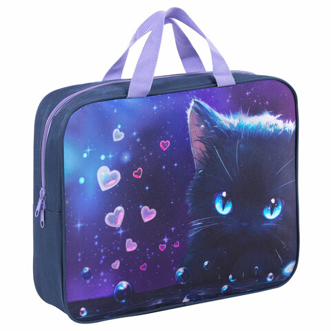 Папка на молнии с ручками BRAUBERG, ″Anime cat″ Папка на молнии с ручками BRAUBERG, ″Anime cat″