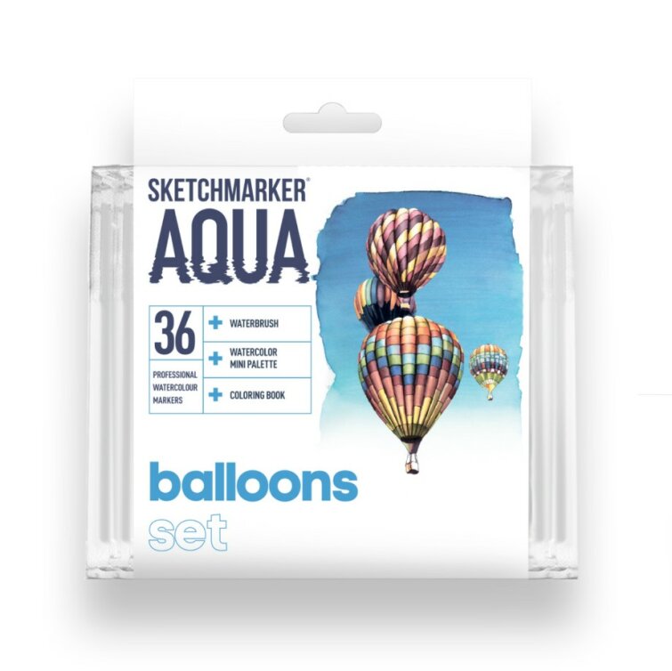 Набор акварельных маркеров SKETCHMARKER Aqua 36 Balloons Set − «Воздушные шары» Набор акварельных маркеров SKETCHMARKER Aqua 36 Balloons Set − «Воздушные шары»