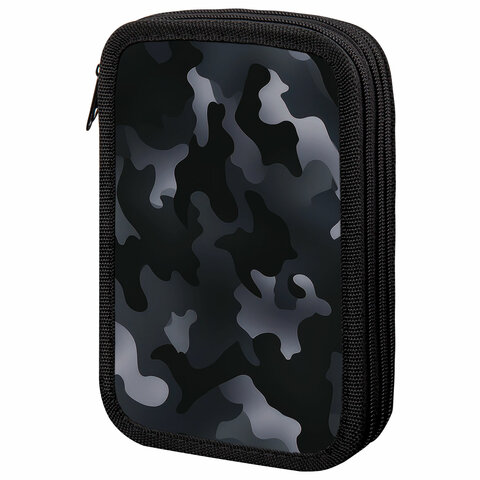 Пенал ПИФАГОР, 3 отделения, Black camo Пенал ПИФАГОР, 3 отделения, Black camo