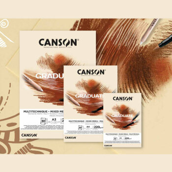 Эконом-линейка Canson Graduate Mixed Media Natural. Двусторонняя бумага Эконом-линейка Canson Graduate Mixed Media Natural. Двусторонняя бумага